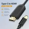 Cable Conversor HDMI 1.4 4K Vention CGUBF/ USB Tipo-C Macho - HDMI Macho/ 1m/ Negro Cable Conversor HDMI 1.4 4K Vention CGUBF/ USB Tipo-C Macho - HDMI Macho/ 1m/ Negro
