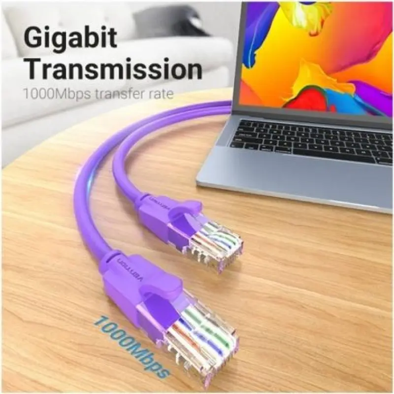 Cable de Red RJ45 UTP Vention IBEVF Cat.6/ 1m/ Morado Cable de Red RJ45 UTP Vention IBEVF Cat.6/ 1m/ Morado