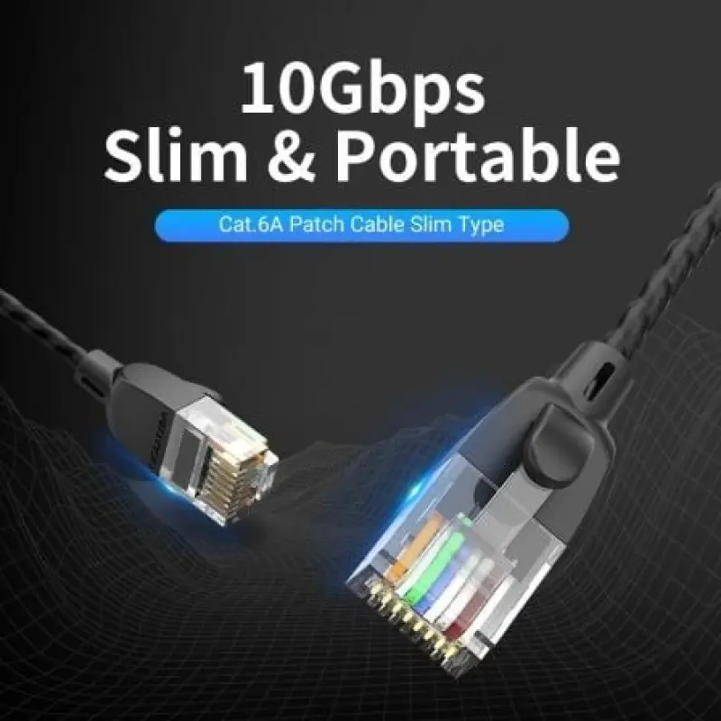 Cable de Red RJ45 UTP Vention IBIBJ Cat.6A/ 5m/ Negro Cable de Red RJ45 UTP Vention IBIBJ Cat.6A/ 5m/ Negro