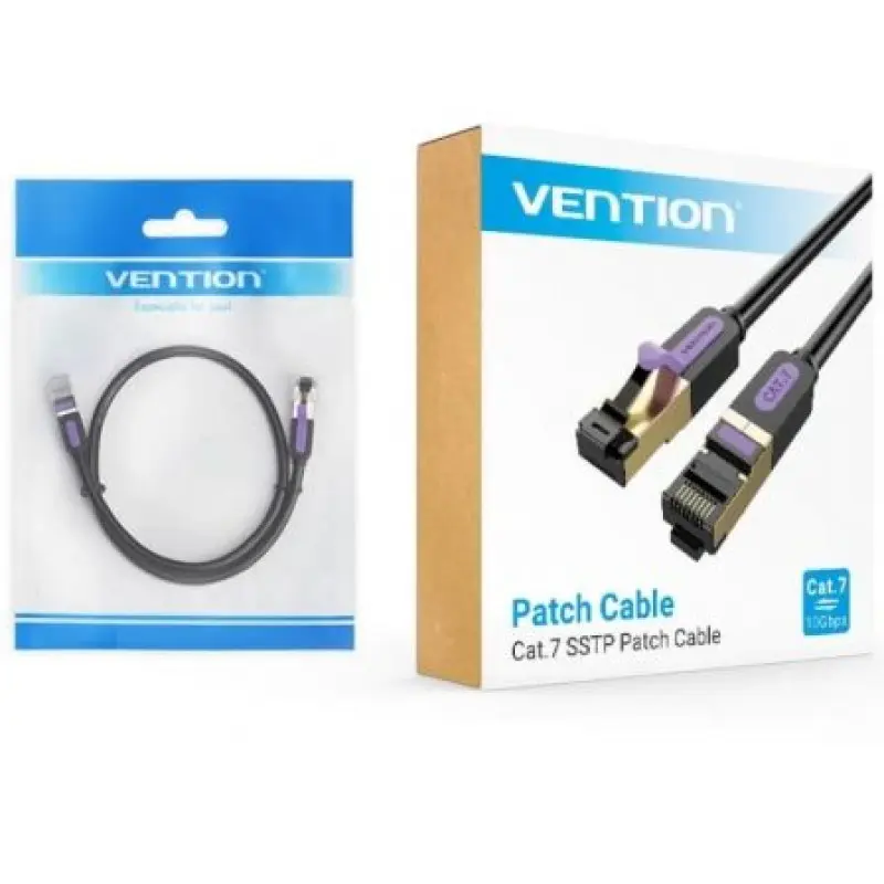 Cable de Red RJ45 SFTP Vention ICDBF Cat7/ 1m/ Negro Cable de Red RJ45 SFTP Vention ICDBF Cat7/ 1m/ Negro