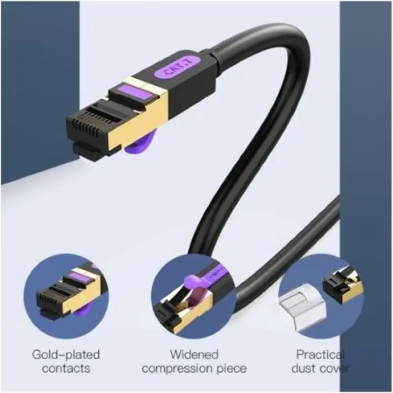 Cable de Red RJ45 SFTP Vention ICDBN Cat.7/ 15m/ Negro Cable de Red RJ45 SFTP Vention ICDBN Cat.7/ 15m/ Negro
