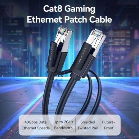 Cable de Red RJ45 SFTP Vention IKKBI Cat.8/ 3m/ Negro Cable de Red RJ45 SFTP Vention IKKBI Cat.8/ 3m/ Negro