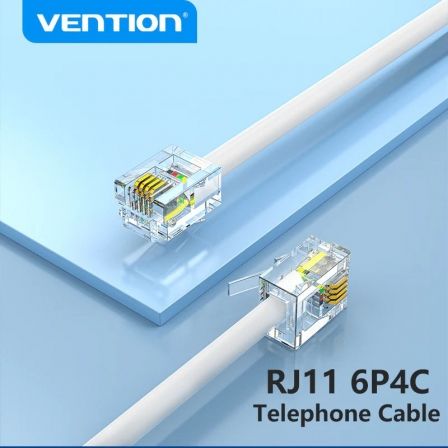 Cable de Teléfono RJ11 6P4C Vention IQBWH/ 2m/ Blanco Cable de Teléfono RJ11 6P4C Vention IQBWH/ 2m/ Blanco