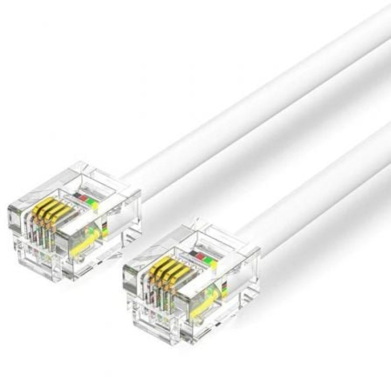 Cable de Teléfono RJ11 6P4C Vention IQBWQ / 20m/ Blanco Cable de Teléfono RJ11 6P4C Vention IQBWQ / 20m/ Blanco