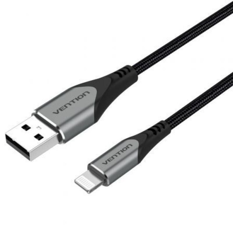 Cable USB 2.0 Lightning Vention LABHD/ USB Macho - Lightning Macho/ Hasta 12W/ 480Mbps/ 50cm/ Gris Cable USB 2.0 Lightning Vention LABHD/ USB Macho - Lightning Macho/ Hasta 12W/ 480Mbps/ 50cm/ Gris