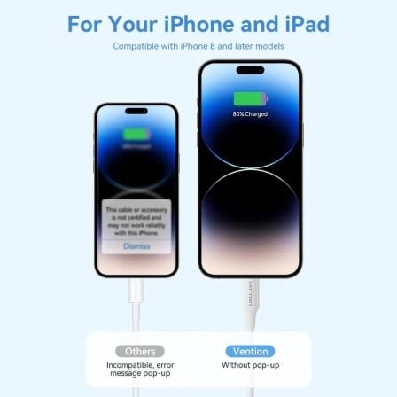 Cable USB 2.0 Tipo-C Lightning Vention LAJWF/ USB Tipo-C Macho - Lightning Macho/ Hasta 27W/ 480Mbps/ 1m/ Blanco Cable USB 2.0 Tipo-C Lightning Vention LAJWF/ USB Tipo-C Macho - Lightning Macho/ Hasta 27W/ 480Mbps/ 1m/ Blanco