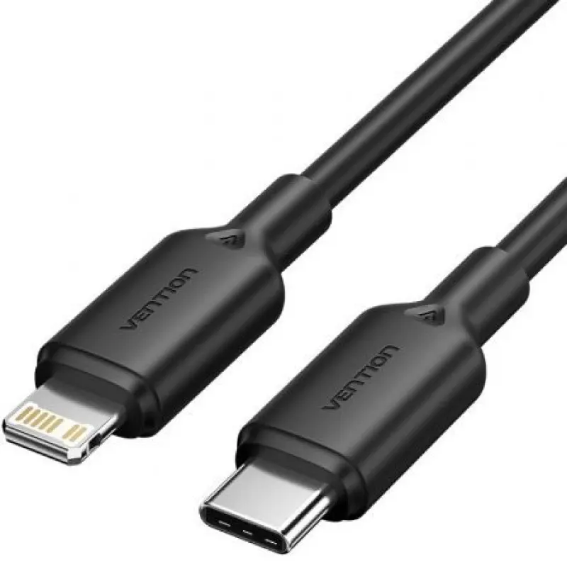 Cable USB 2.0 Tipo-C Lightning Vention LAKBF/ USB Tipo-C Macho - Lightning Macho/ Hasta 27W/ 480Mbps/ 1m/ Negro Cable USB 2.0 Tipo-C Lightning Vention LAKBF/ USB Tipo-C Macho - Lightning Macho/ Hasta 27W/ 480Mbps/ 1m/ Negro
