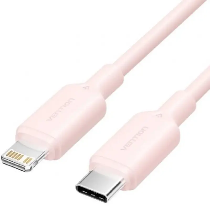 Cable USB 2.0 Tipo-C Lightning Vention LAKPH/ USB Tipo-C Macho - Lightning Macho/ Hasta 27W/ 480Mbps/ 2m/ Rosa Cable USB 2.0 Tipo-C Lightning Vention LAKPH/ USB Tipo-C Macho - Lightning Macho/ Hasta 27W/ 480Mbps/ 2m/ Rosa