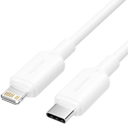 Cable USB 2.0 Tipo-C Lightning Vention LAKWH/ USB Tipo-C Macho - Lightning Macho/ Hasta 27W/ 480Mbps/ 2m/ Blanco Cable USB 2.0 Tipo-C Lightning Vention LAKWH/ USB Tipo-C Macho - Lightning Macho/ Hasta 27W/ 480Mbps/ 2m/ Blanco