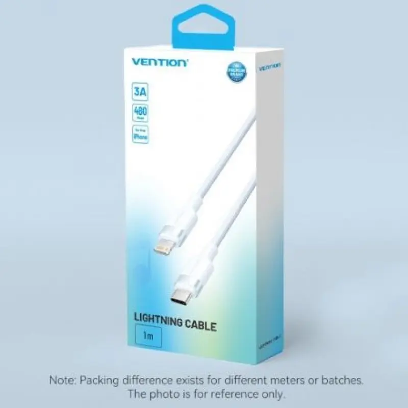 Cable USB Tipo-C Lightning Vention LALBF/ USB Tipo-C Macho - Lightning Macho/ 27W/ 480Mbps/ 1m/ Negro Cable USB Tipo-C Lightning Vention LALBF/ USB Tipo-C Macho - Lightning Macho/ 27W/ 480Mbps/ 1m/ Negro