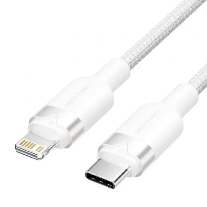 Cable USB Tipo-C Lightning Vention LALWH/ USB Tipo-C Macho - Lightning Macho/ 27W/ 480Mbps/ 2m/ Blanco Cable USB Tipo-C Lightning Vention LALWH/ USB Tipo-C Macho - Lightning Macho/ 27W/ 480Mbps/ 2m/ Blanco