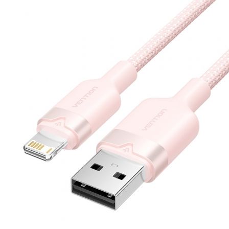 Cable USB Lightning Vention LANBH/ USB Macho - Lightning Macho/ 480Mbps/ 1m/ Rosa Cable USB Lightning Vention LANBH/ USB Macho - Lightning Macho/ 480Mbps/ 1m/ Rosa