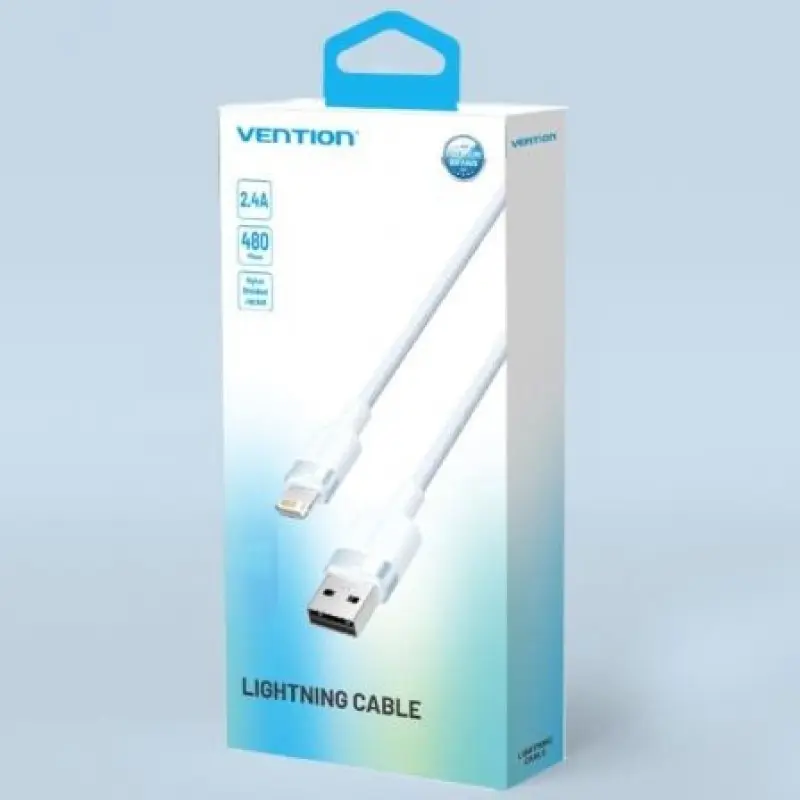 Cable USB Lightning Vention LANWH/ USB Macho - Lightning Macho/ 480Mbps/ 2m/ Blanco Cable USB Lightning Vention LANWH/ USB Macho - Lightning Macho/ 480Mbps/ 2m/ Blanco