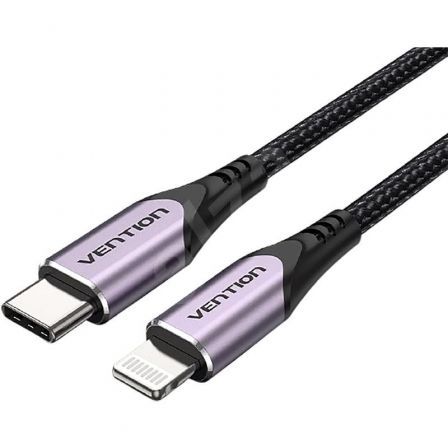 Cable USB 2.0 Tipo-C Lightning Vention TACVF/ USB Tipo-C Macho - Lightning Macho/ Hasta 27W/ 480Mbps/ 1m/ Morado Cable USB 2.0 Tipo-C Lightning Vention TACVF/ USB Tipo-C Macho - Lightning Macho/ Hasta 27W/ 480Mbps/ 1m/ Morado