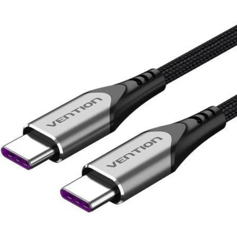 Cable USB 2.0 Tipo-C 5A 100W Vention TAEHH/ USB Tipo-C Macho - USB Tipo-C Macho/ Hasta 100W/ 480Mbps/ 2m/ Gris Cable USB 2.0 Tipo-C 5A 100W Vention TAEHH/ USB Tipo-C Macho - USB Tipo-C Macho/ Hasta 100W/ 480Mbps/ 2m/ Gris