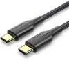 Cable USB 2.0 Tipo-C 3A Vention TAUBI/ USB Tipo-C Macho - USB Tipo-C Macho/ Hasta 60W/ 480Mbps/ 3m/ Negro Cable USB 2.0 Tipo-C 3A Vention TAUBI/ USB Tipo-C Macho - USB Tipo-C Macho/ Hasta 60W/ 480Mbps/ 3m/ Negro