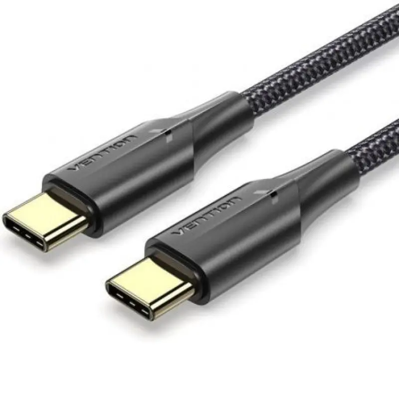 Cable USB 2.0 Tipo-C 3A Vention TAUBI/ USB Tipo-C Macho - USB Tipo-C Macho/ Hasta 60W/ 480Mbps/ 3m/ Negro Cable USB 2.0 Tipo-C 3A Vention TAUBI/ USB Tipo-C Macho - USB Tipo-C Macho/ Hasta 60W/ 480Mbps/ 3m/ Negro