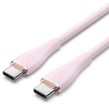 Cable USB 2.0 Tipo-C Vention TAWPF/ USB Tipo-C Macho - USB Tipo-C Macho/ Hasta 100W/ 480Mbps/ 1m/ Rosa Cable USB 2.0 Tipo-C Vention TAWPF/ USB Tipo-C Macho - USB Tipo-C Macho/ Hasta 100W/ 480Mbps/ 1m/ Rosa