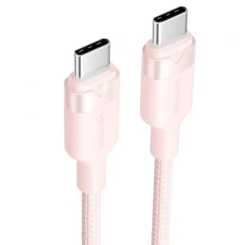 Cable USB 2.0 Tipo-C 3A Vention TRDPF/ USB Tipo-C Macho - USB Tipo-C Macho/ Hasta 60W/ 480Mbps/ 1m/ Rosa Cable USB 2.0 Tipo-C 3A Vention TRDPF/ USB Tipo-C Macho - USB Tipo-C Macho/ Hasta 60W/ 480Mbps/ 1m/ Rosa