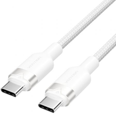 Cable USB 2.0 Tipo-C 3A Vention TRDWF/ USB Tipo-C Macho - USB Tipo-C Macho/ Hasta 60W/ 480Mbps/ 1m/ Blanco Cable USB 2.0 Tipo-C 3A Vention TRDWF/ USB Tipo-C Macho - USB Tipo-C Macho/ Hasta 60W/ 480Mbps/ 1m/ Blanco