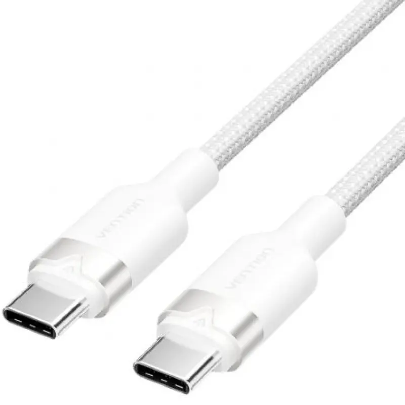 Cable USB 2.0 Tipo-C 3A Vention TRDWH/ USB Tipo-C Macho - USB Tipo-C Macho/ Hasta 60W/ 480Mbps/ 2m/ Blanco Cable USB 2.0 Tipo-C 3A Vention TRDWH/ USB Tipo-C Macho - USB Tipo-C Macho/ Hasta 60W/ 480Mbps/ 2m/ Blanco
