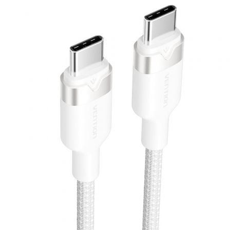 Cable USB 2.0 Tipo-C 3A Vention TRDWH/ USB Tipo-C Macho - USB Tipo-C Macho/ Hasta 60W/ 480Mbps/ 2m/ Blanco Cable USB 2.0 Tipo-C 3A Vention TRDWH/ USB Tipo-C Macho - USB Tipo-C Macho/ Hasta 60W/ 480Mbps/ 2m/ Blanco