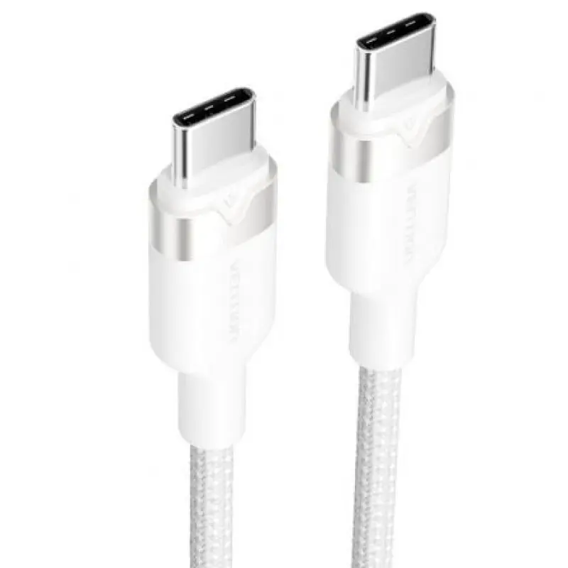 Cable USB 2.0 Tipo-C 3A Vention TRDWH/ USB Tipo-C Macho - USB Tipo-C Macho/ Hasta 60W/ 480Mbps/ 2m/ Blanco Cable USB 2.0 Tipo-C 3A Vention TRDWH/ USB Tipo-C Macho - USB Tipo-C Macho/ Hasta 60W/ 480Mbps/ 2m/ Blanco