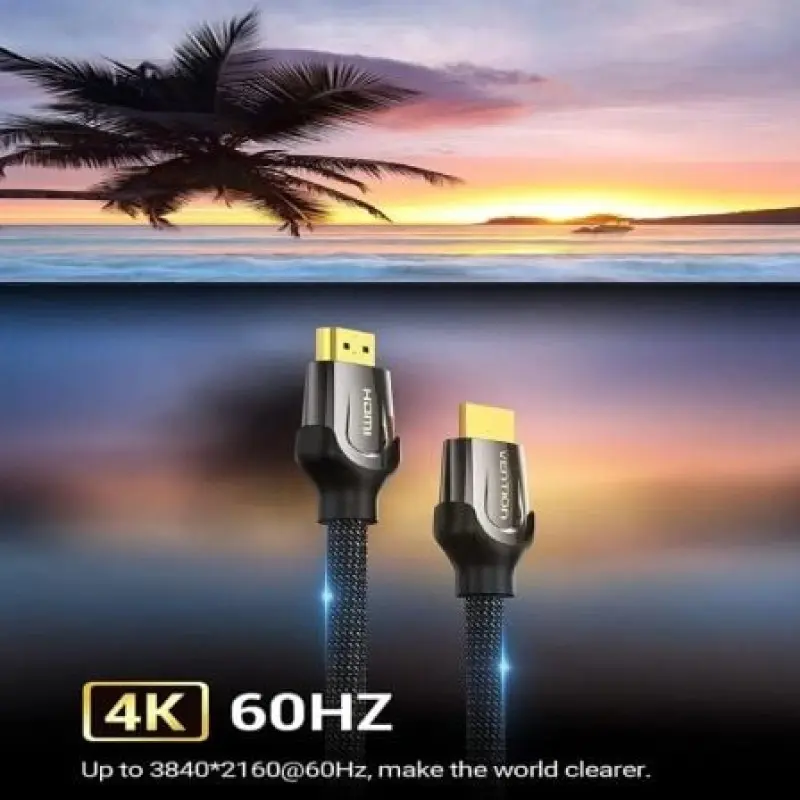 Cable HDMI 2.0 4K Vention VAA-B05-B500/ HDMI Macho - HDMI Macho/ 5m/ Negro Cable HDMI 2.0 4K Vention VAA-B05-B500/ HDMI Macho - HDMI Macho/ 5m/ Negro