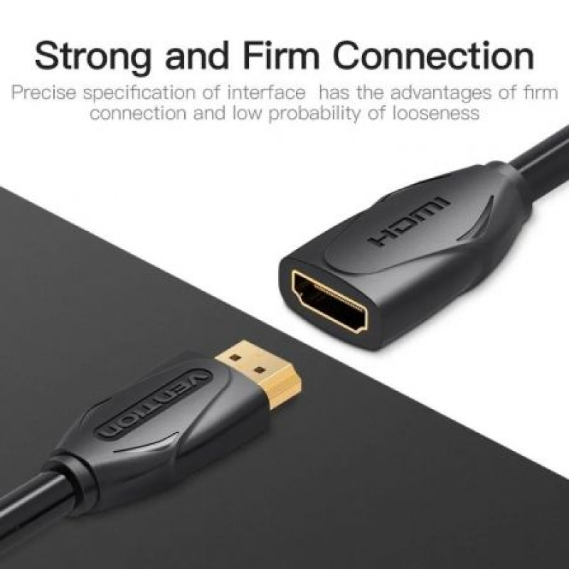 Cable Alargador HDMI Vention VAA-B06-B500/ HDMI Macho - HDMI Hembra/ 5m/ Negro Cable Alargador HDMI Vention VAA-B06-B500/ HDMI Macho - HDMI Hembra/ 5m/ Negro
