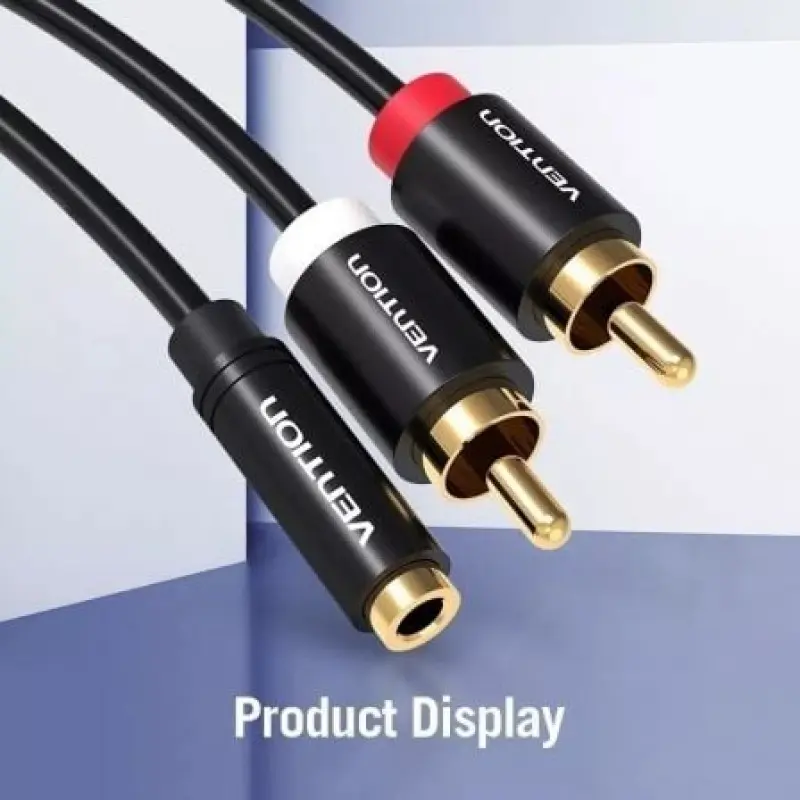 Cable Estéreo Vention VAB-R01-B200/ Jack 3.5 Hembra - 2x RCA Macho/ 2m/ Negro Cable Estéreo Vention VAB-R01-B200/ Jack 3.5 Hembra - 2x RCA Macho/ 2m/ Negro