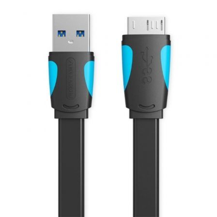 Cable USB 3.0 Vention VAS-A12-B200/ MicroUSB Macho - USB Macho/ Hasta 10W/ 5Gbps/ 2m/ Azul y Negro Cable USB 3.0 Vention VAS-A12-B200/ MicroUSB Macho - USB Macho/ Hasta 10W/ 5Gbps/ 2m/ Azul y Negro
