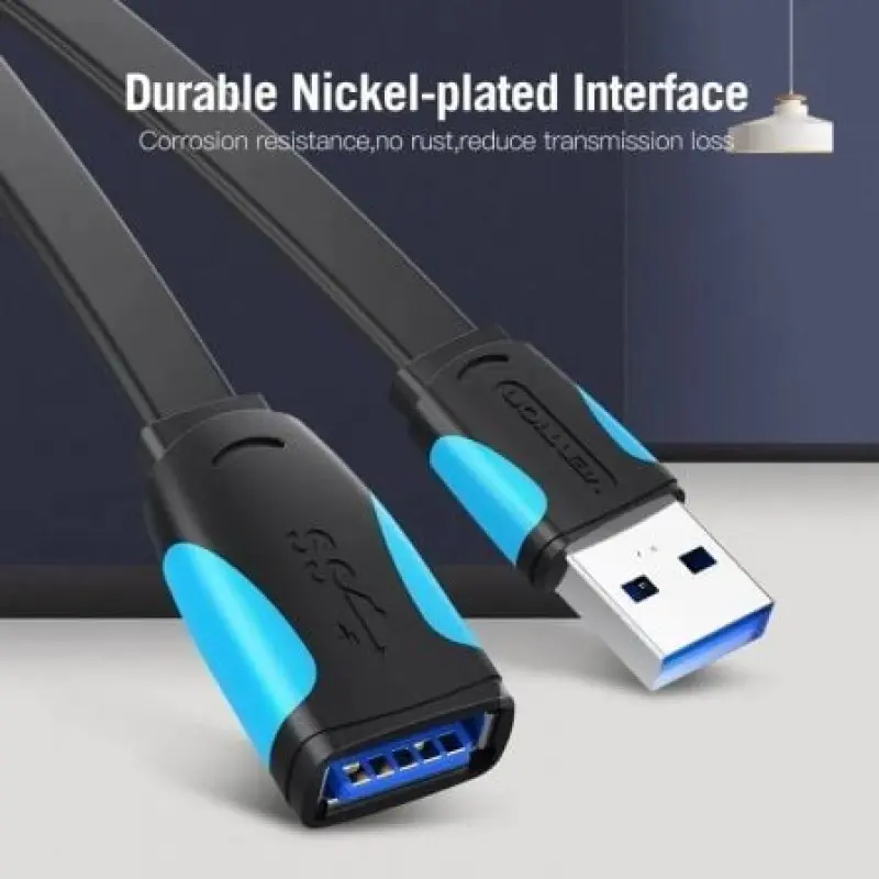Cable Alargador USB 3.0 Vention VAS-A13-B300/ USB Macho - USB Hembra/ 5Gbps/ 3m/ Negro y Azul Cable Alargador USB 3.0 Vention VAS-A13-B300/ USB Macho - USB Hembra/ 5Gbps/ 3m/ Negro y Azul