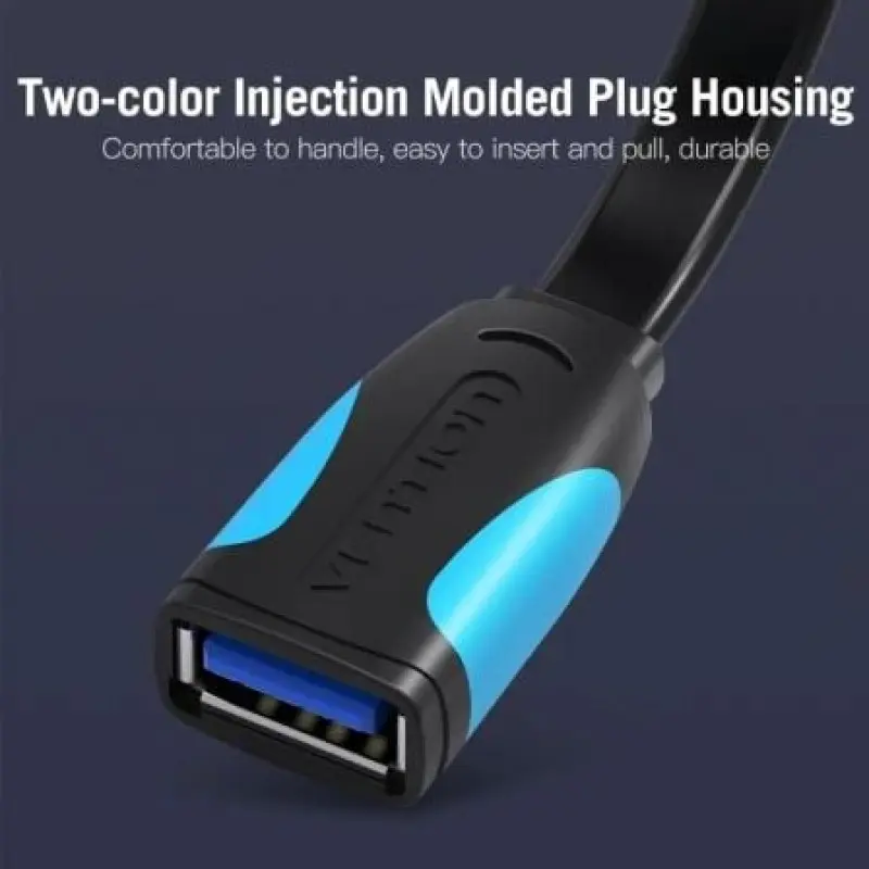 Cable Alargador USB 3.0 Vention VAS-A13-B300/ USB Macho - USB Hembra/ 5Gbps/ 3m/ Negro y Azul Cable Alargador USB 3.0 Vention VAS-A13-B300/ USB Macho - USB Hembra/ 5Gbps/ 3m/ Negro y Azul