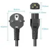 Cable de Alimentación Vention ZCKBAC/ IEC C5 Hembra - CEE7 Macho/ 1.8m/ Negro Cable de Alimentación Vention ZCKBAC/ IEC C5 Hembra - CEE7 Macho/ 1.8m/ Negro