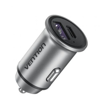 Cargador de Coche Vention FFFH0/ 1xUSB-Tipo C/ 1xUSB/ 30W Cargador de Coche Vention FFFH0/ 1xUSB-Tipo C/ 1xUSB/ 30W