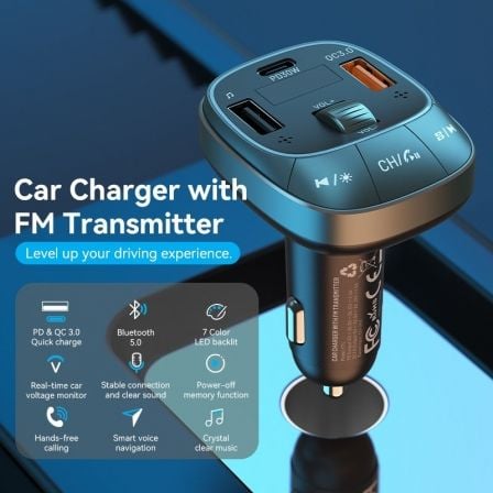 Transmisor FM/ MP3/ Bluetooth Vention FFLB0/ 1xUSB-Tipo C/ 2xUSB/ 30W Transmisor FM/ MP3/ Bluetooth Vention FFLB0/ 1xUSB-Tipo C/ 2xUSB/ 30W
