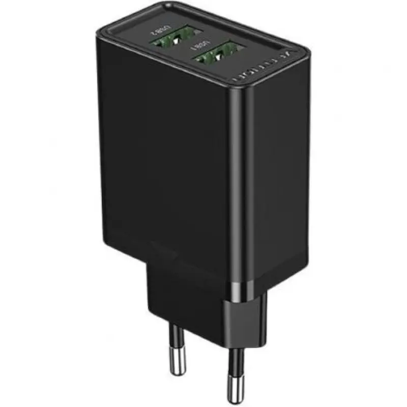 Cargador de Pared Vention FBAB0-EU/ 2xUSB/ 18W/ Negro Cargador de Pared Vention FBAB0-EU/ 2xUSB/ 18W/ Negro