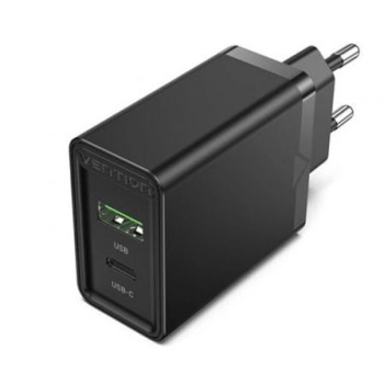Cargador de Pared Vention FBBB0-EU/ 1xUSB Tipo-C/ 1xUSB/ 20W