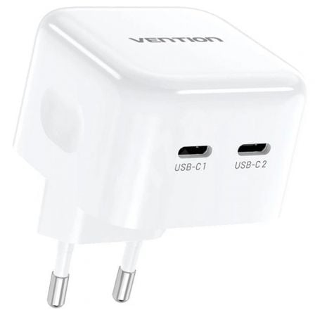 Cargador Gan de Pared Vention FBPW0-EU/ 2xUSB Tipo-C/ 35W Cargador Gan de Pared Vention FBPW0-EU/ 2xUSB Tipo-C/ 35W