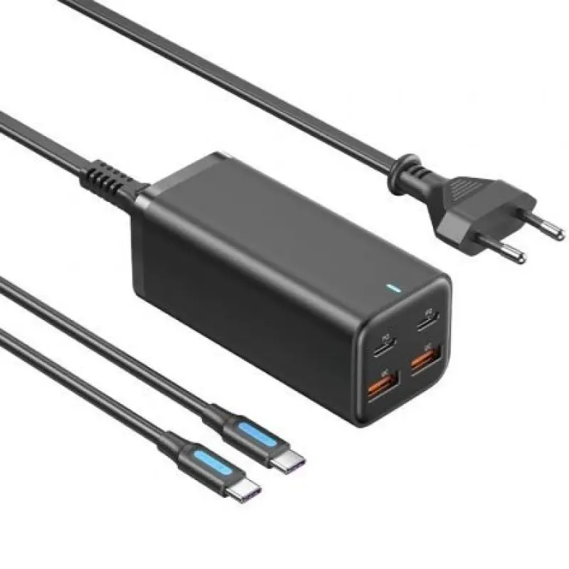 Cargador de Pared Vention FBSBG-EU/ 2xUSB Tipo-C + Cable USB Tipo-C/ 2xUSB/ 100W Cargador de Pared Vention FBSBG-EU/ 2xUSB Tipo-C + Cable USB Tipo-C/ 2xUSB/ 100W