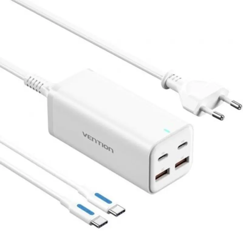 Cargador de Pared Vention FBSWG-EU/ 2xUSB Tipo-C + Cable USB Tipo-C/ 2xUSB/ 100W Cargador de Pared Vention FBSWG-EU/ 2xUSB Tipo-C + Cable USB Tipo-C/ 2xUSB/ 100W