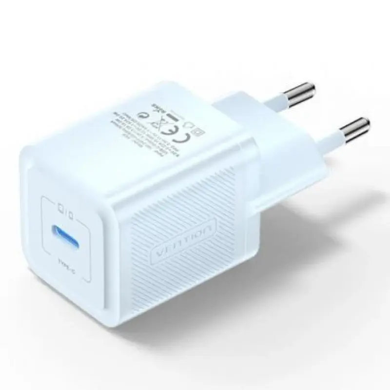 Cargador Gan de Pared Vention FEPL0-EU/ 1xUSB Tipo-C/ 20W Cargador Gan de Pared Vention FEPL0-EU/ 1xUSB Tipo-C/ 20W