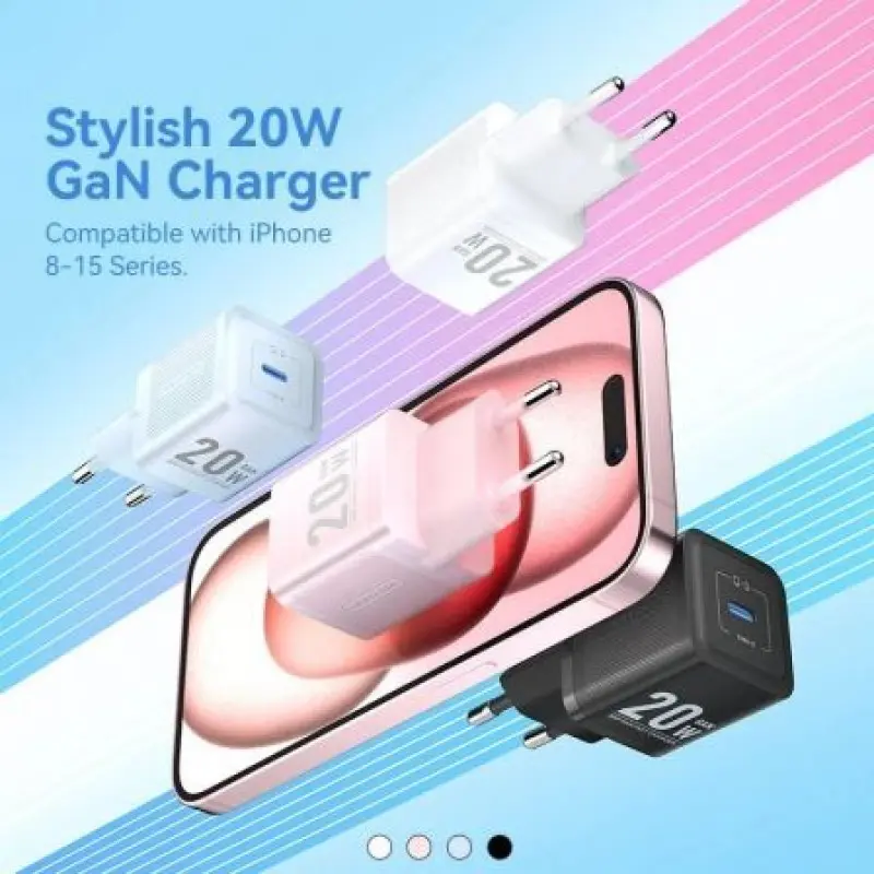 Cargador Gan de Pared Vention FEPP0-EU/ 1xUSB Tipo-C/ 20W Cargador Gan de Pared Vention FEPP0-EU/ 1xUSB Tipo-C/ 20W
