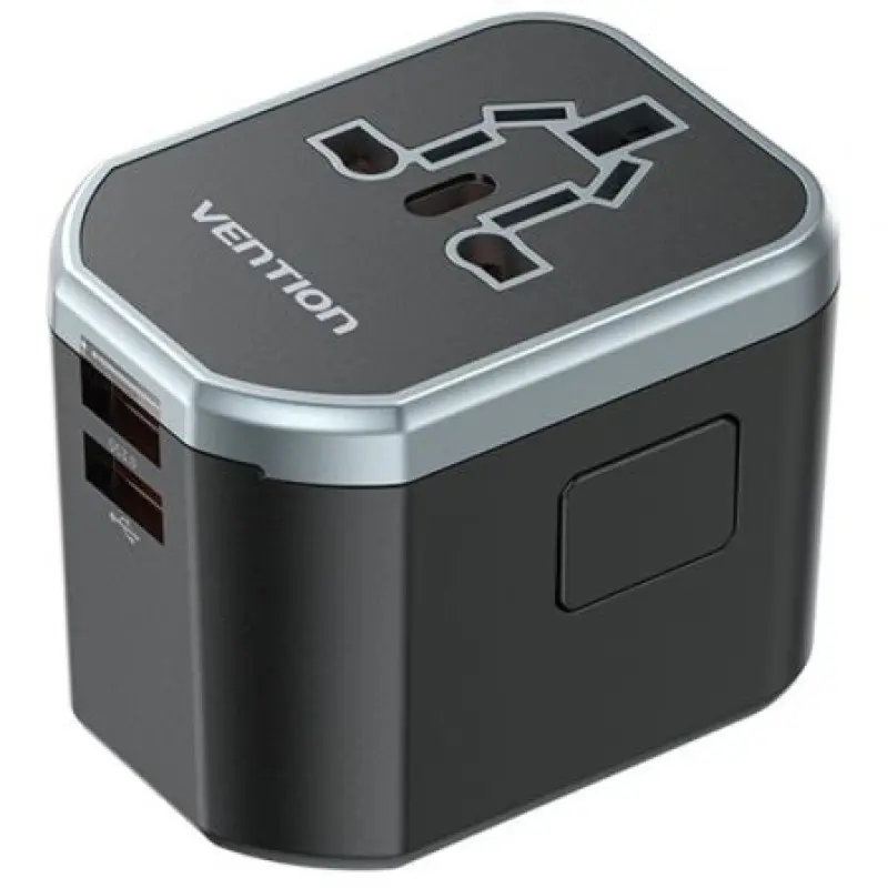 Cargador de Pared Universal Vention FJCB0/ Toma de Corriente Universal/ 1xUSB Tipo-C/ 2xUSB/ 20W Cargador de Pared Universal Vention FJCB0/ Toma de Corriente Universal/ 1xUSB Tipo-C/ 2xUSB/ 20W