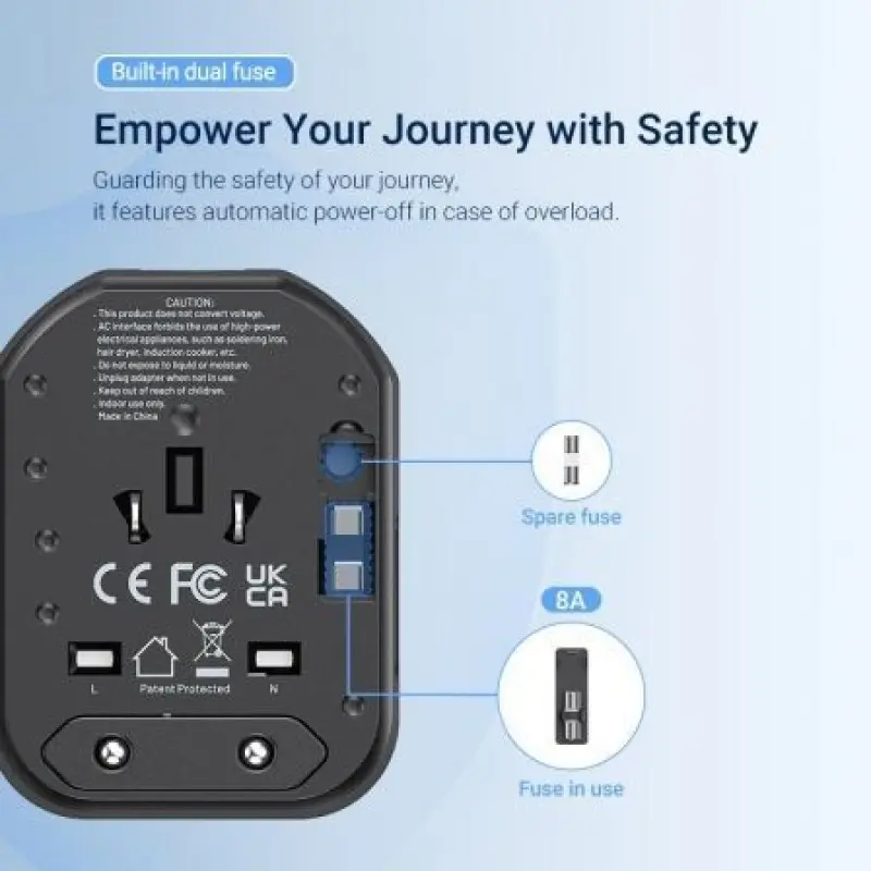 Cargador de Pared Universal Vention FJCB0/ Toma de Corriente Universal/ 1xUSB Tipo-C/ 2xUSB/ 20W Cargador de Pared Universal Vention FJCB0/ Toma de Corriente Universal/ 1xUSB Tipo-C/ 2xUSB/ 20W