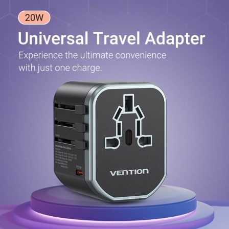 Cargador de Pared Universal Vention FJCB0/ Toma de Corriente Universal/ 1xUSB Tipo-C/ 2xUSB/ 20W Cargador de Pared Universal Vention FJCB0/ Toma de Corriente Universal/ 1xUSB Tipo-C/ 2xUSB/ 20W