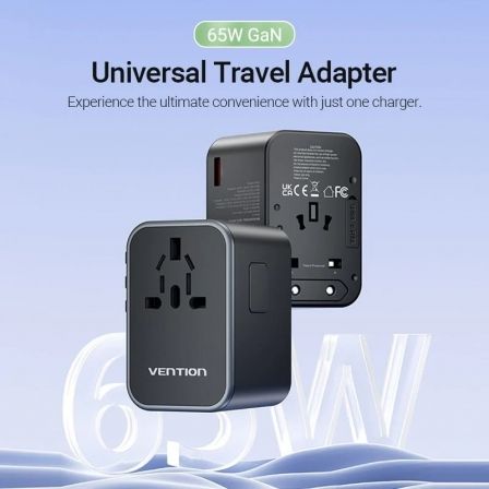 Cargador de Pared Universal Vention FJDB0/ Toma de Corriente Universal/ 2xUSB Tipo-C/ 1xUSB/ 65W Cargador de Pared Universal Vention FJDB0/ Toma de Corriente Universal/ 2xUSB Tipo-C/ 1xUSB/ 65W