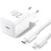 Cargador Gan de Pared Vention TZ-FEPW0-EU-02/ 1xUSB Tipo-C + Cable Lightning/ 20W Cargador Gan de Pared Vention TZ-FEPW0-EU-02/ 1xUSB Tipo-C + Cable Lightning/ 20W
