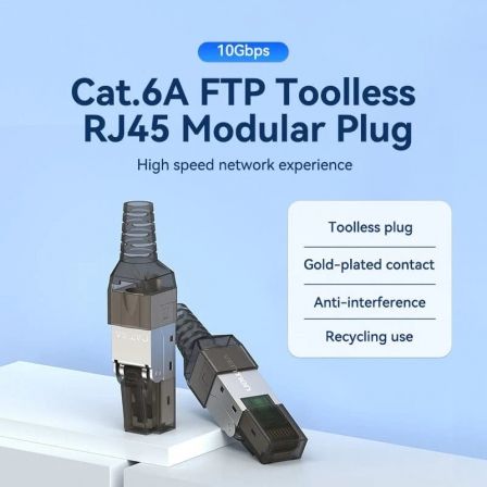 Conector RJ45 IDIH0/ Cat.6A FTP/ Sin Herramientas Conector RJ45 IDIH0/ Cat.6A FTP/ Sin Herramientas