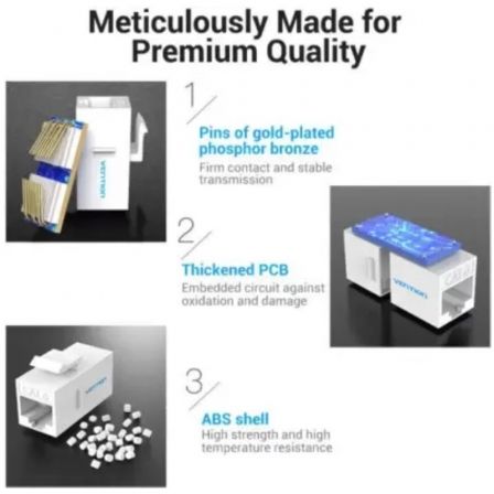 Conector RJ45 Vention IPGW0-5 Cat6 UTP/ 5 uds/ Blanco Conector RJ45 Vention IPGW0-5 Cat6 UTP/ 5 uds/ Blanco